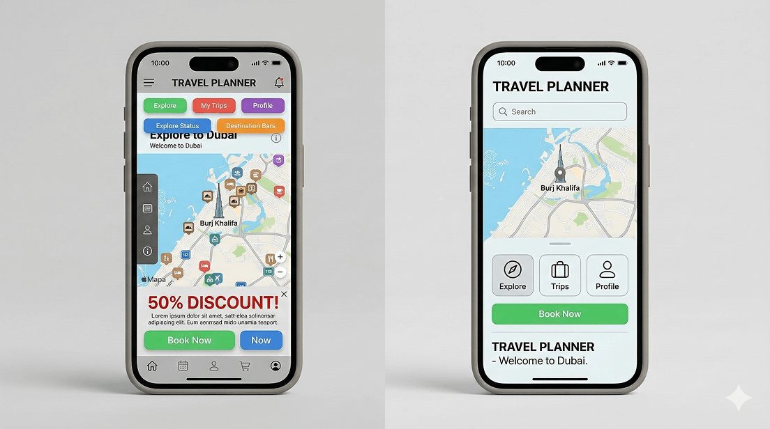 Mobile app onboarding UI design