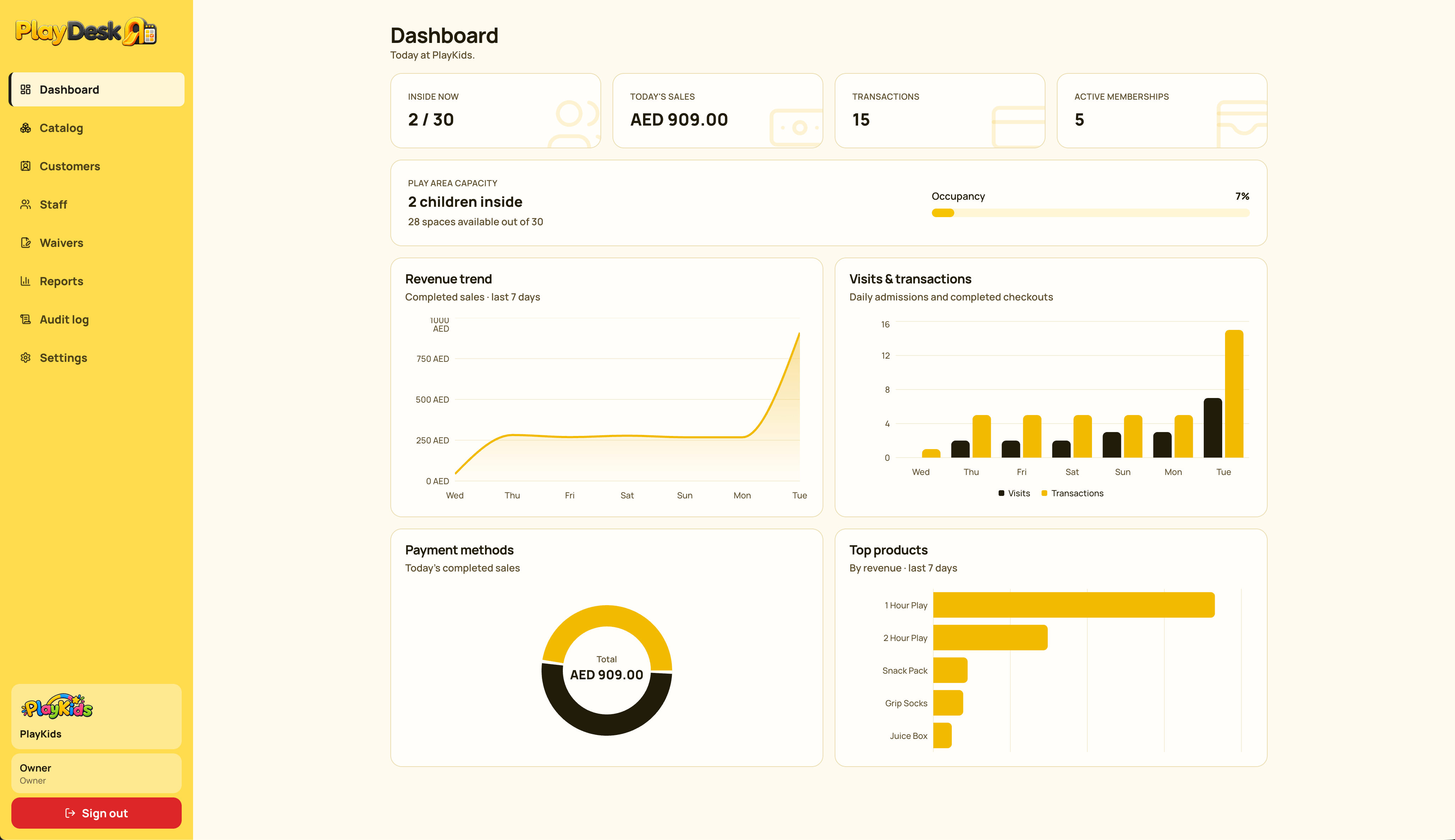 Playdesk interface preview 3